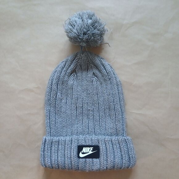 Nike Accessories - Nike Beanie W/ Pom Pom Grey Winter Holiday Activewear Athleisure